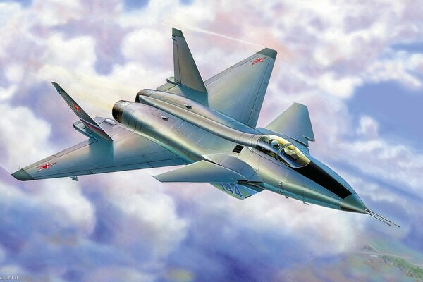 Russian fifth-generation fighter in the sky