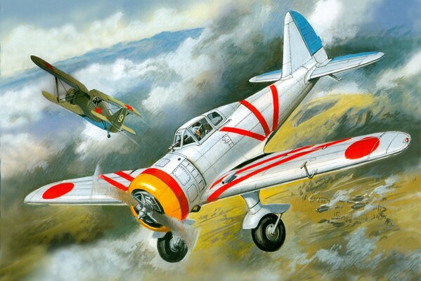 Vozdshunny battle of Soviet and Japanese aircraft