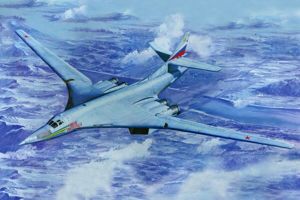Bombardero estratégico soviético tu-160 de la fuerza aérea rusa