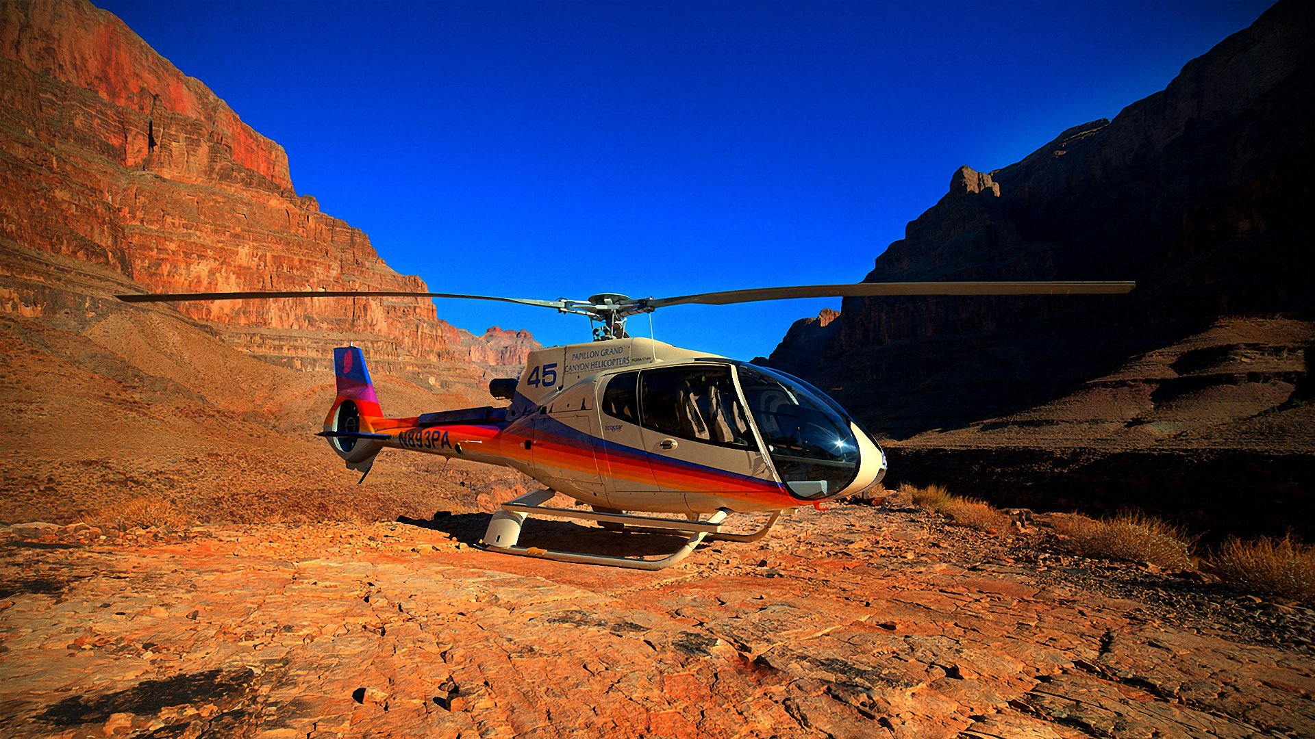 hubschrauber berge schlucht himmel blau grand canyon