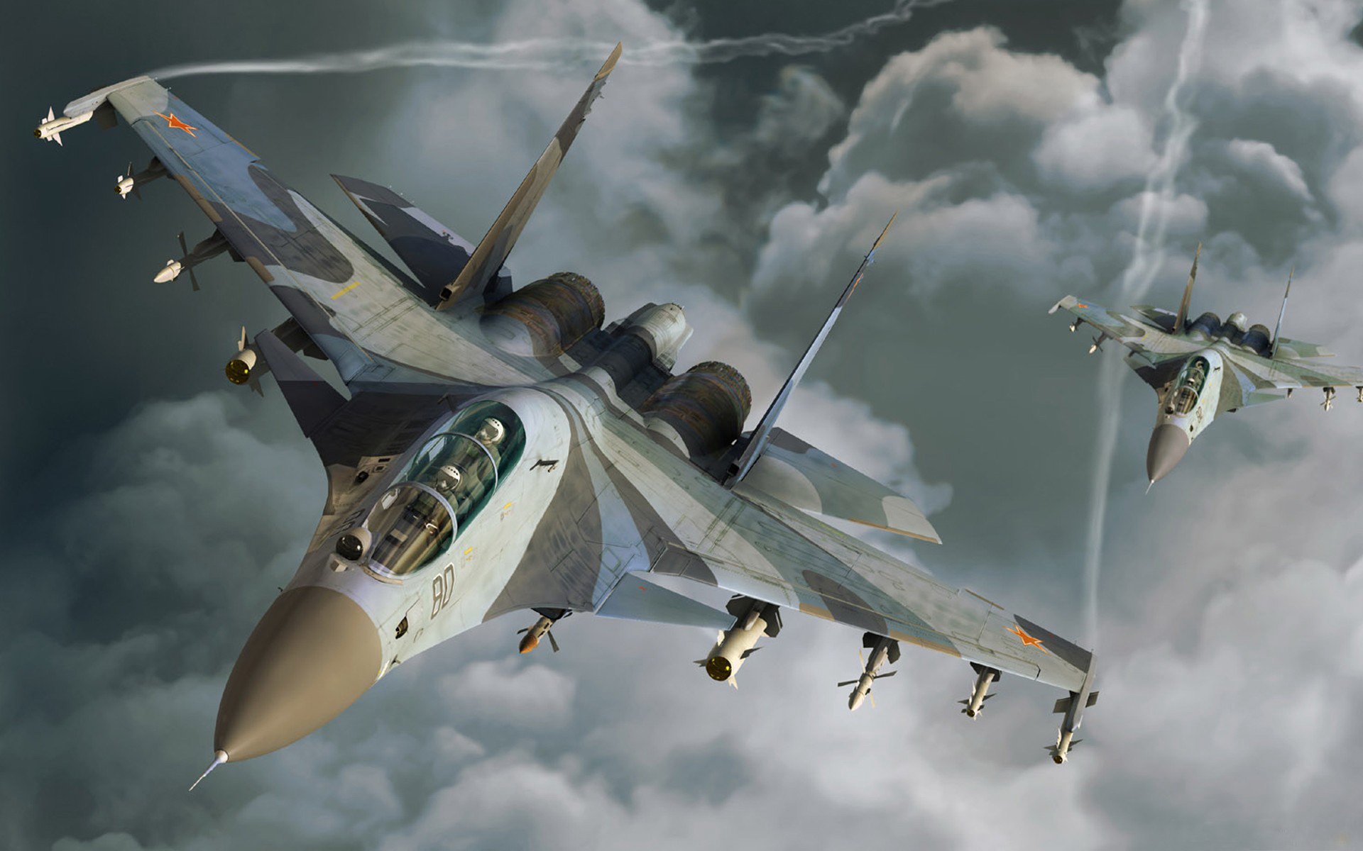 su-30 avion nuages