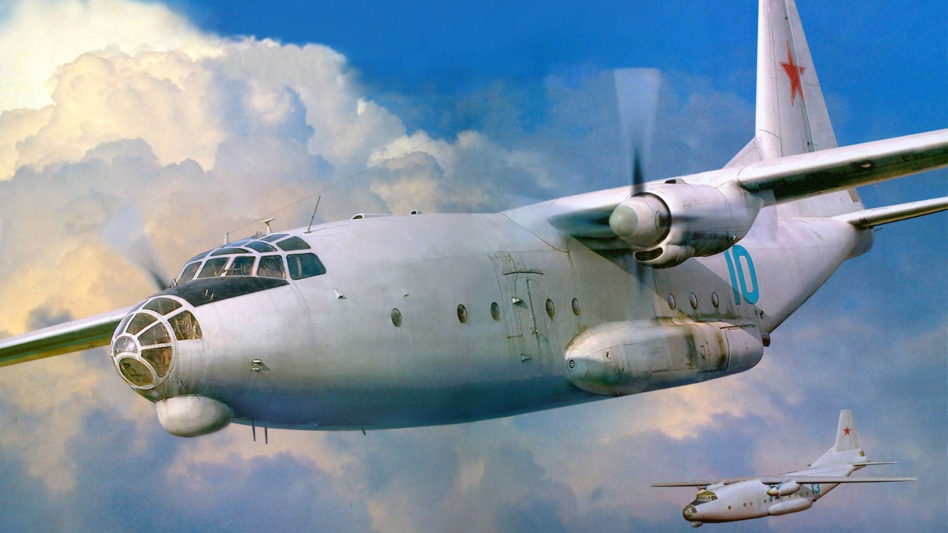 an 8- camp military transport aircraft