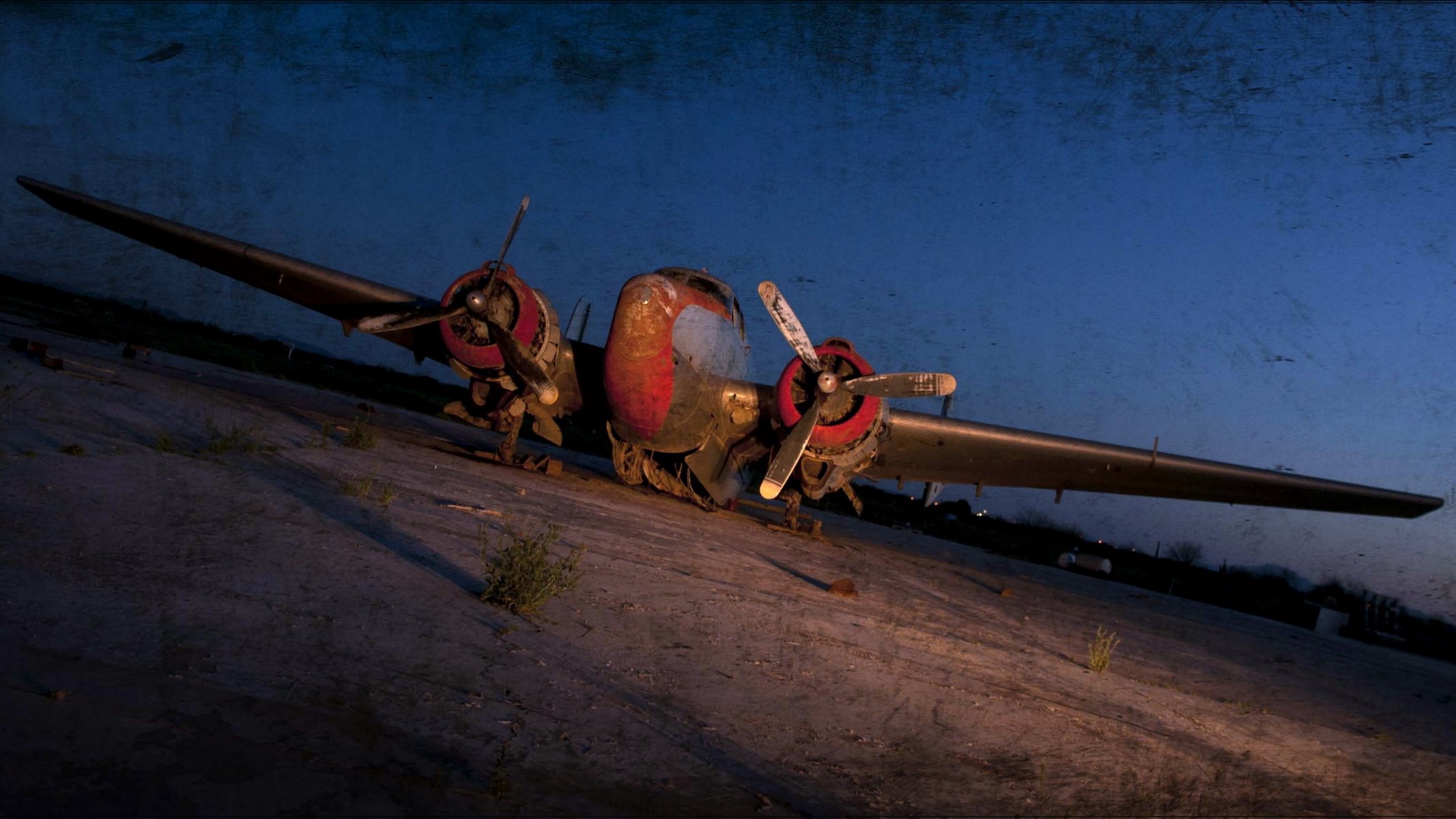 plane airport night