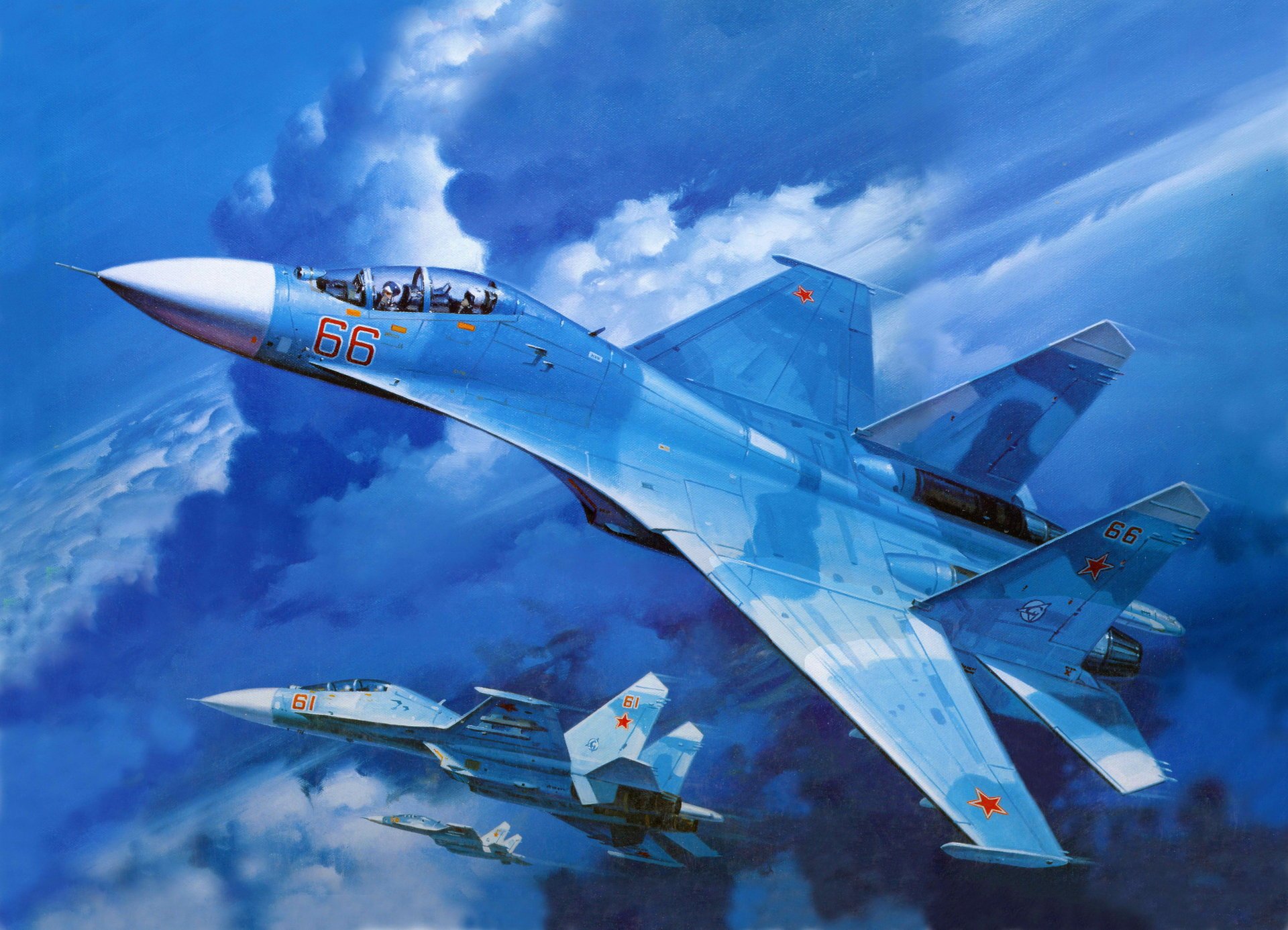 su-27 spark ciel avion bleu étoiles urss aviation