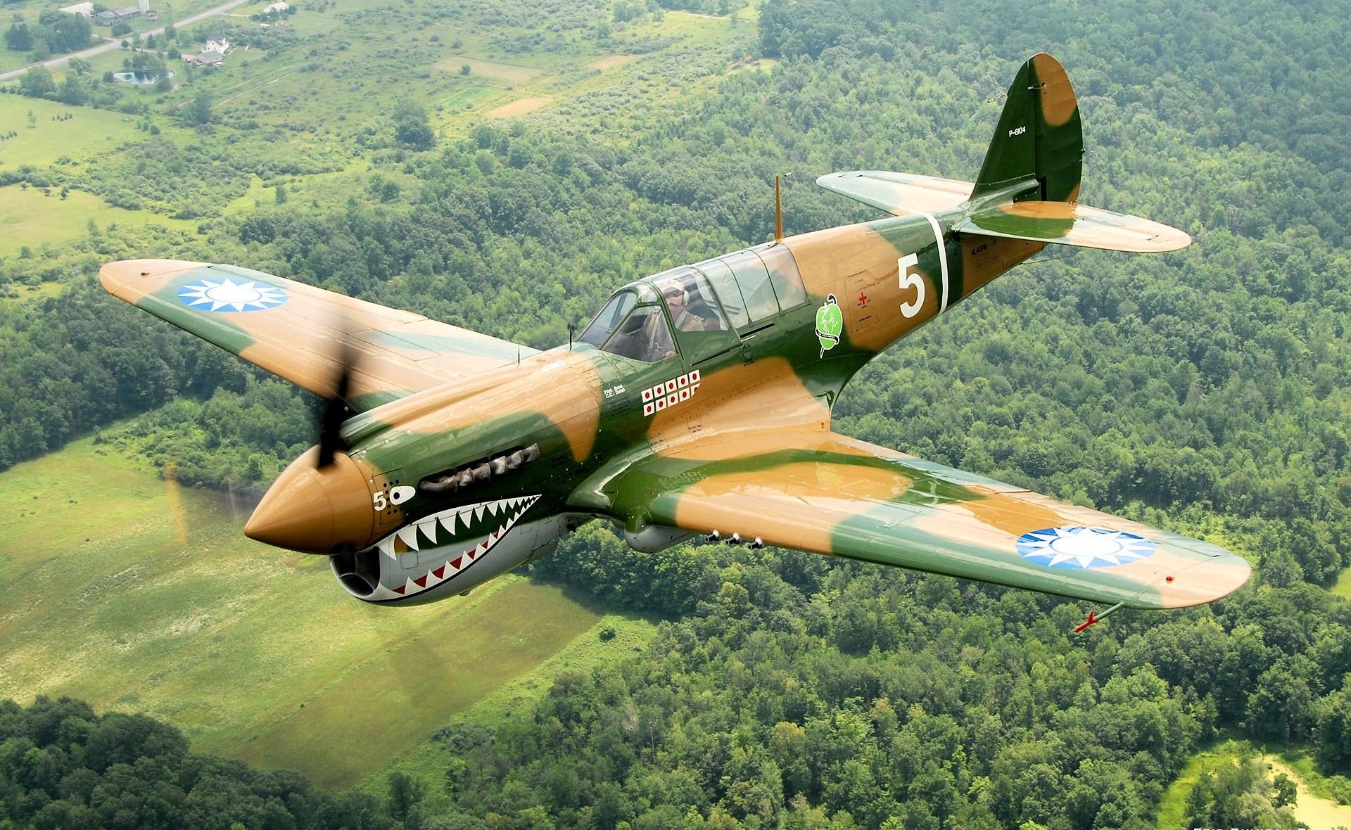 curtiss p-40n warhawk over geneseo plane