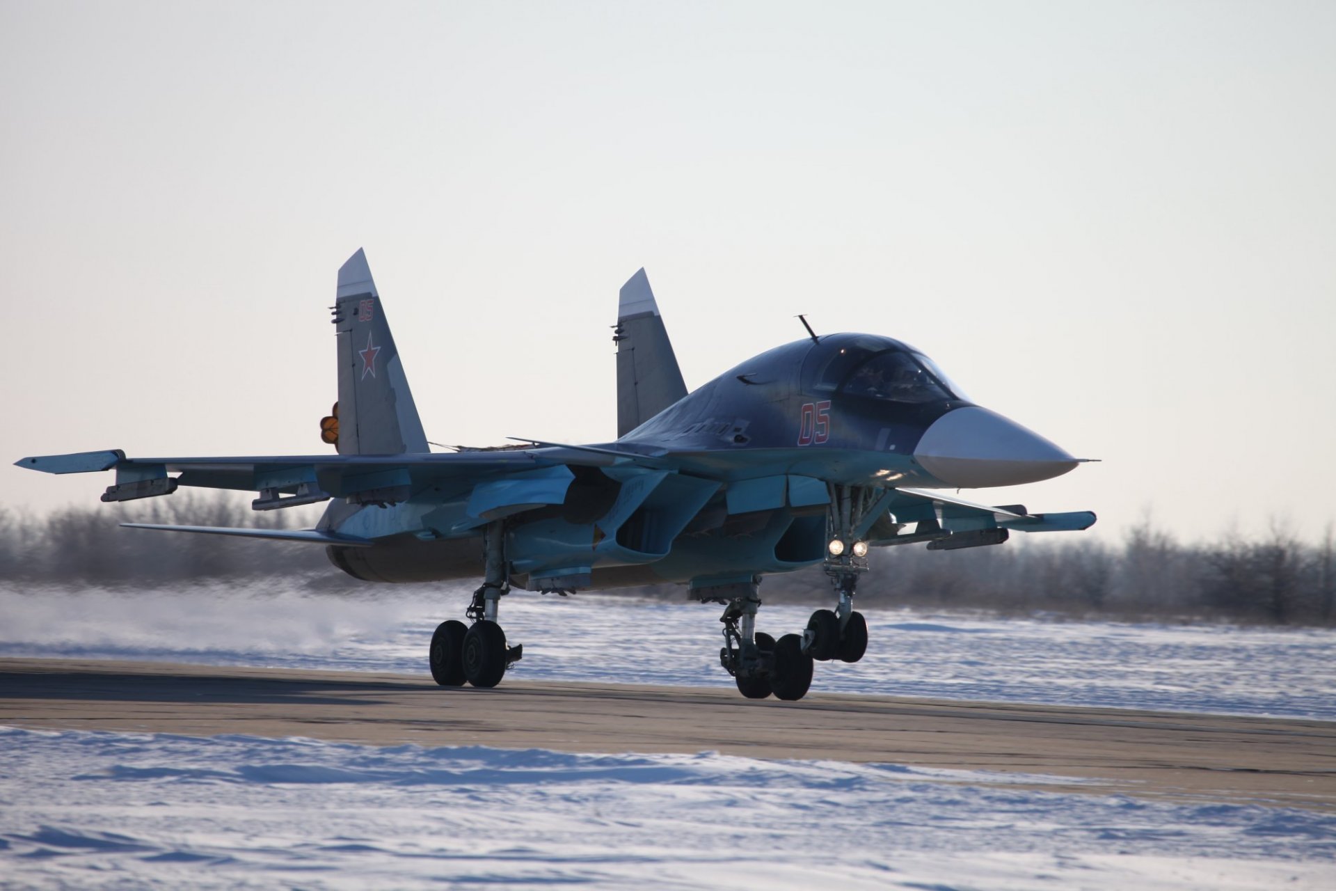 su-34 defender bombardier de première ligne sec armée de l air russe décollage