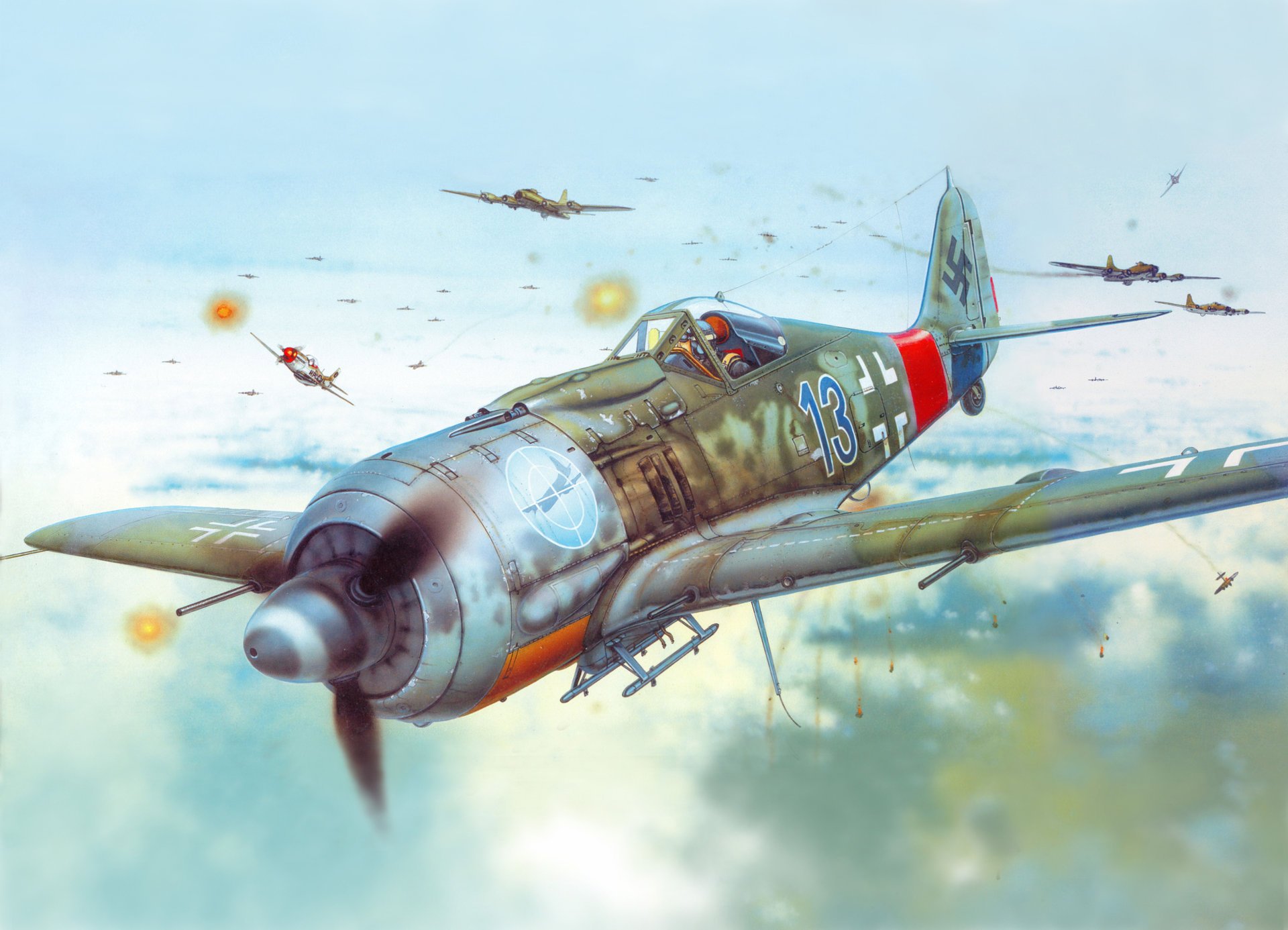 abbildung flugzeug kampfjet fw190a focke-wulff focke-wulff luftwaffe