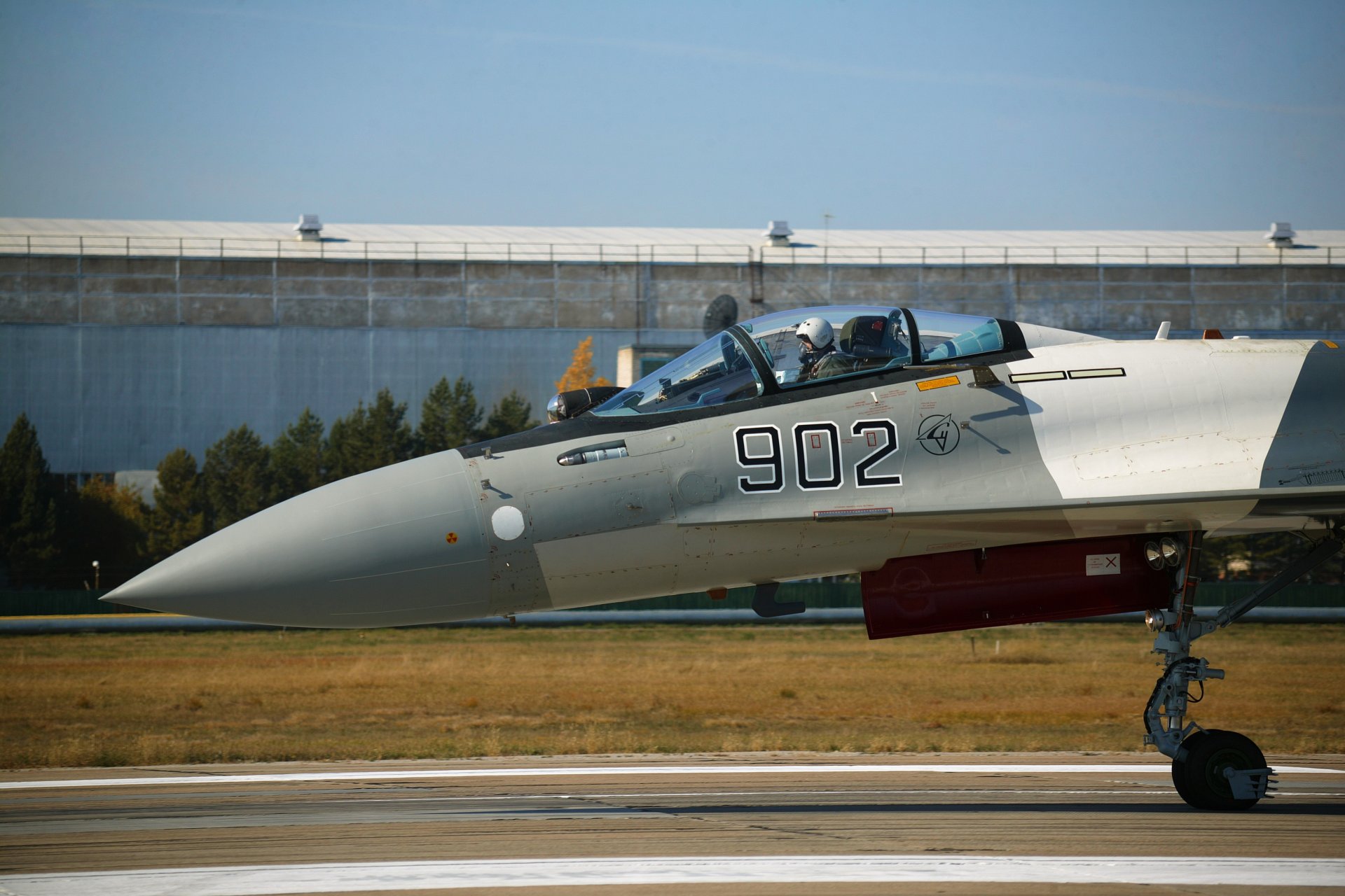 fighter su-35 pilot cockpit preparation for take-off