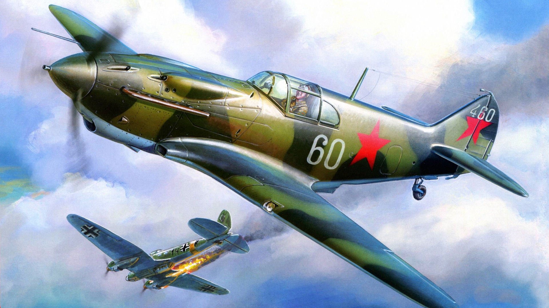 lagg-3 lavochkin-gorbunov-gudkov heinkel il 111 abattu guerre bombardier combattant feu