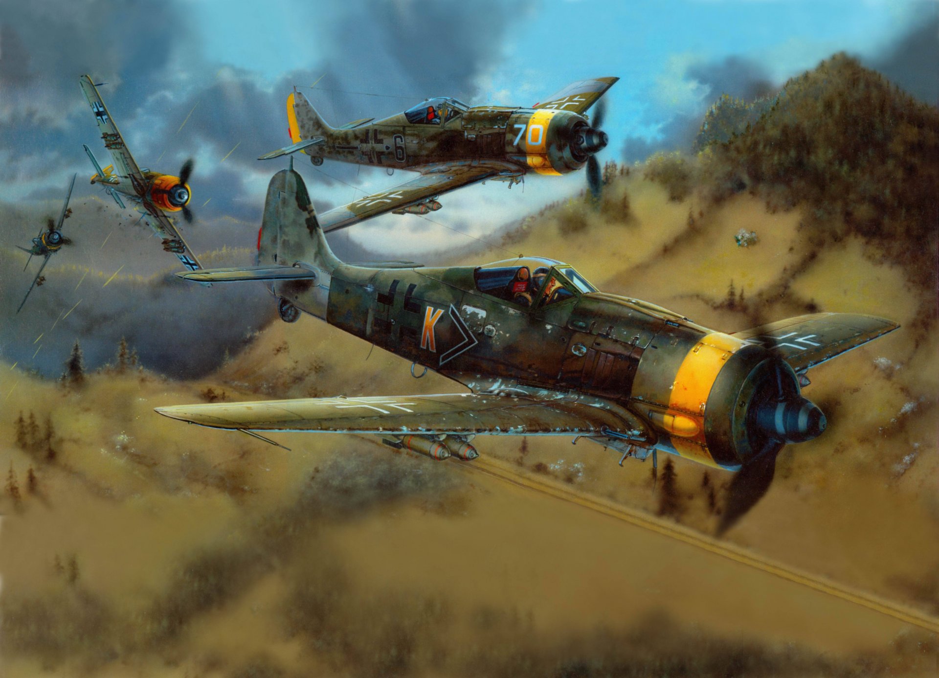 focke-wulf plane . fighter sky war wallpaper