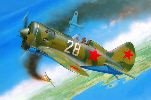 Art aircraft Soviet monoplane 30-xg created by OKB