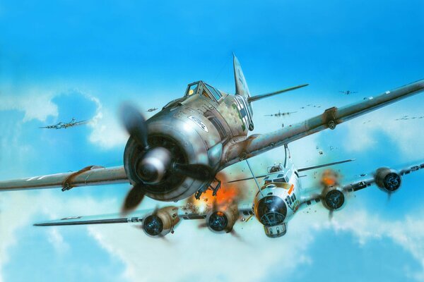 Dessin du chasseur allemand Focke-Wulf