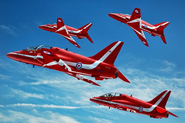Flying in the sky of red planes