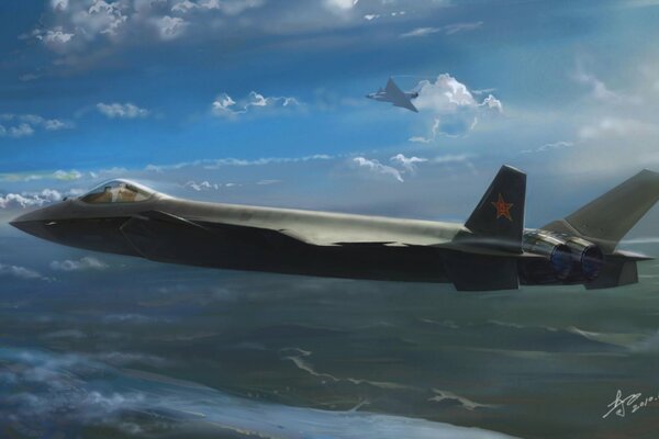 Kostenloses Chengdu j- 20 Kampfflugzeug fliegt in den Himmel