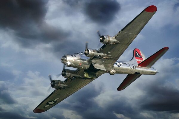 Avion militaire américain vole dans le ciel