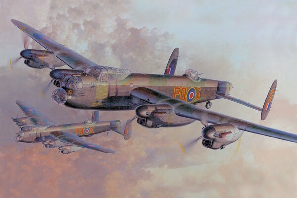 Abbildung eines britischen schweren viermotorigen Bombers