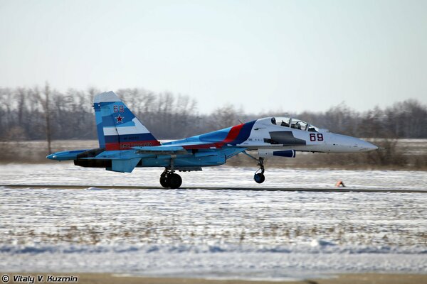 The Su - 30 multi-purpose fighter of the 4th generation of the Russian Air Force