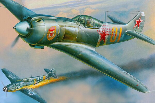 Rysunek zestrzelonego radzieckiego samolotu