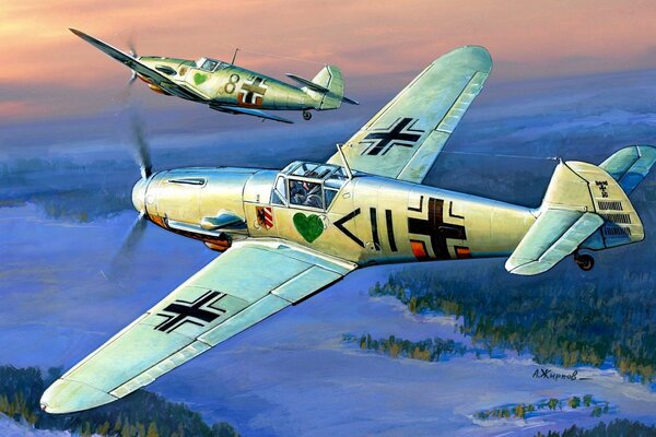 German fighters are flying on a mission