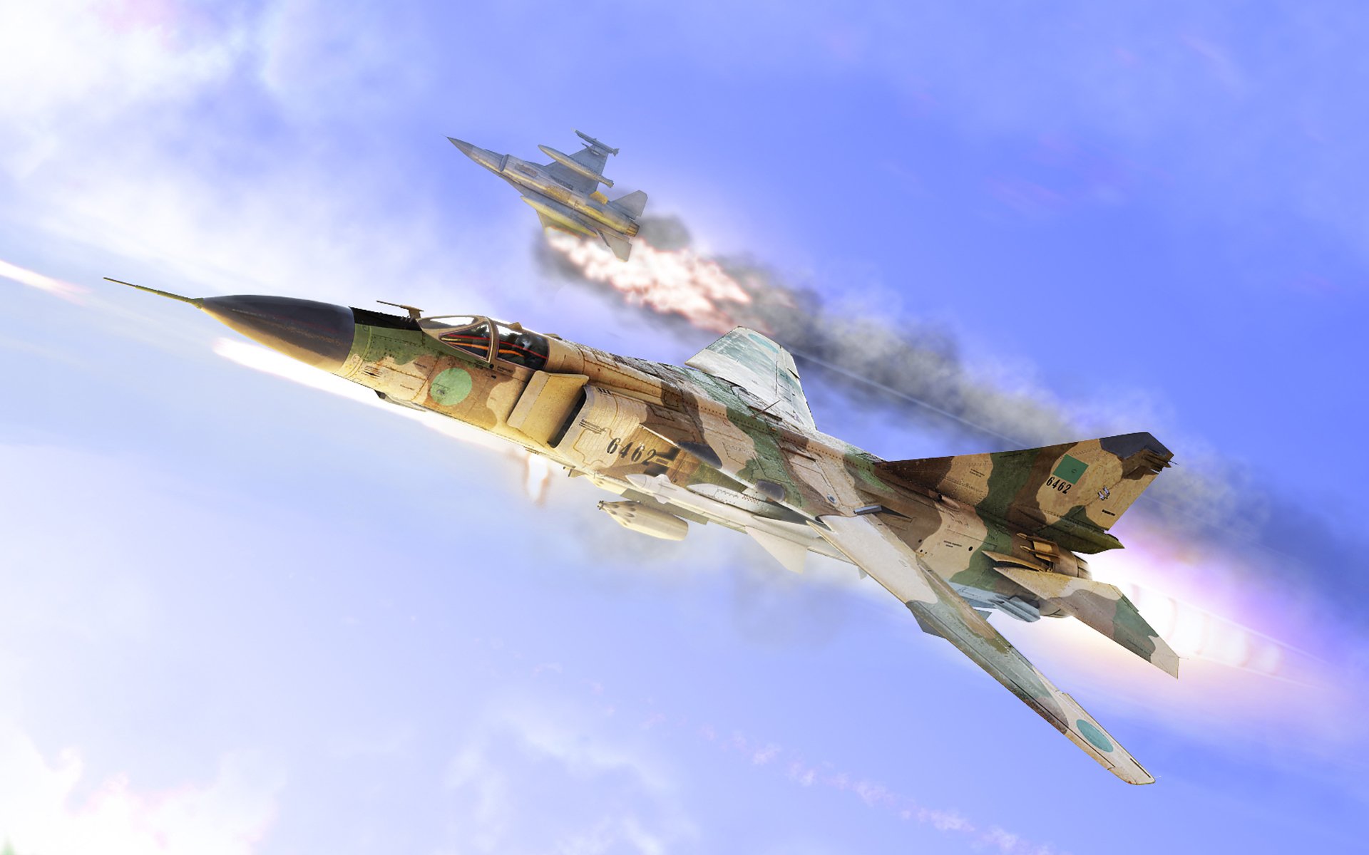 mig-23 mig23 f16 down