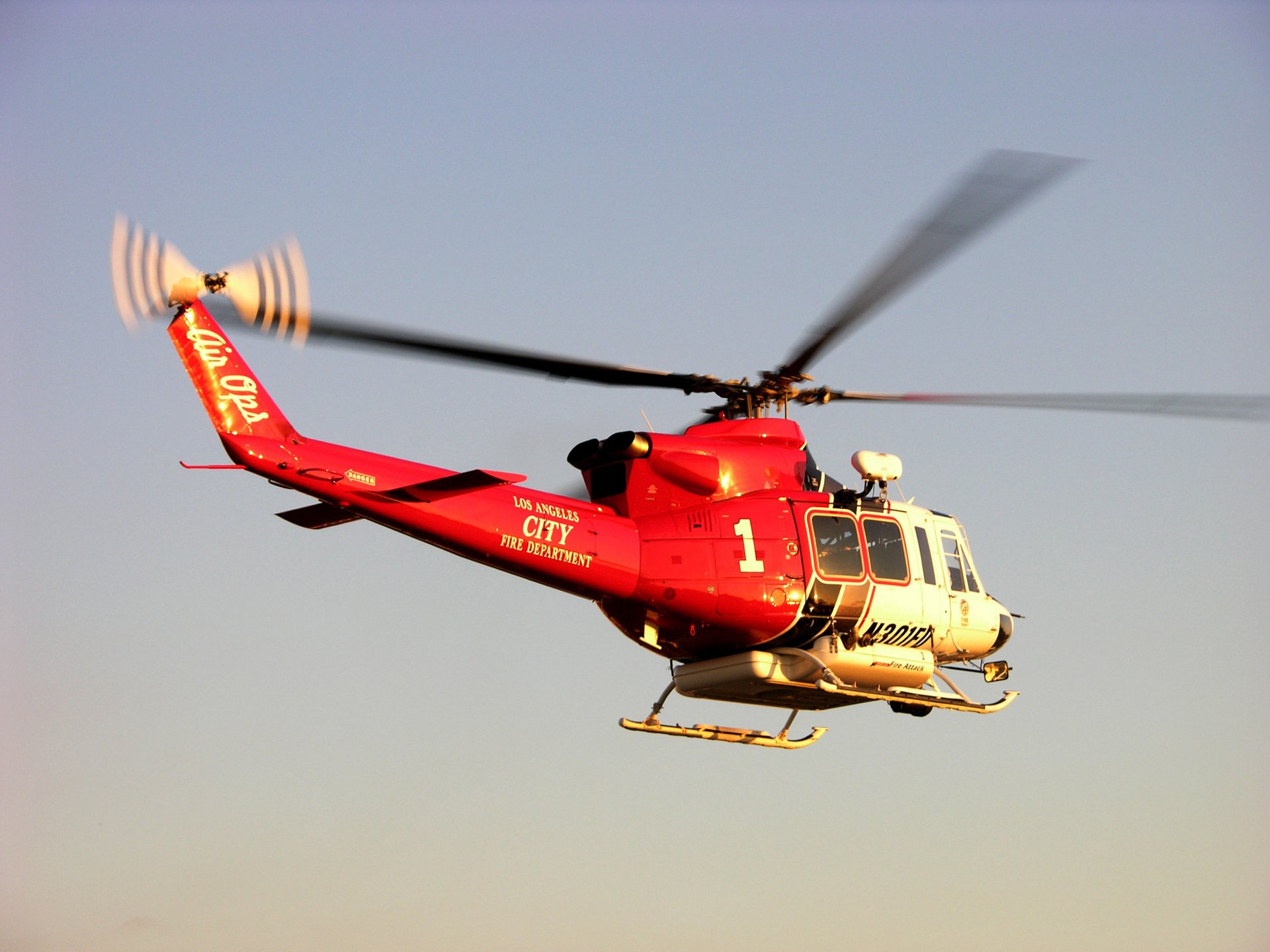 ky sunset night helicopters bell los angeles fire department