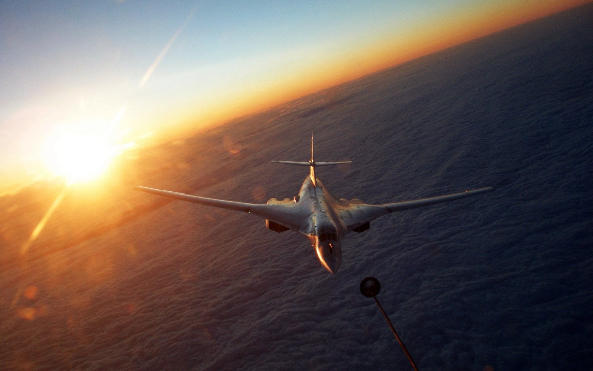 tu-160 avion soleil obloka tuyau de ravitaillement en vol