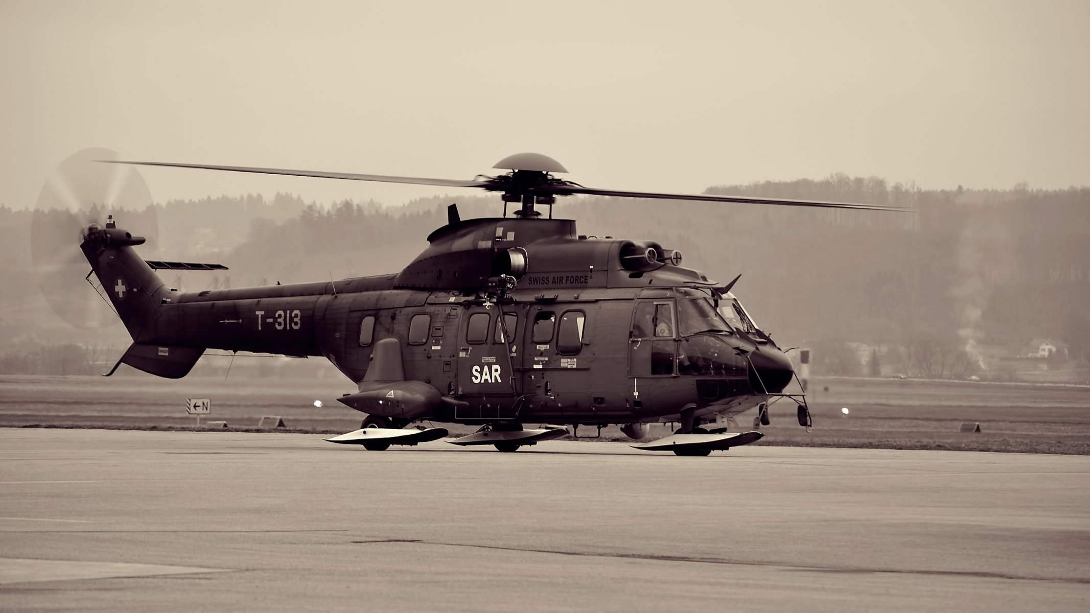 luftfahrt hubschrauber wie 332 super puma sepia