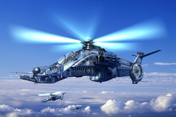 Combat helicopter of the future in the air