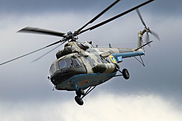 Ukrainian Mi-8 helicopter in flight