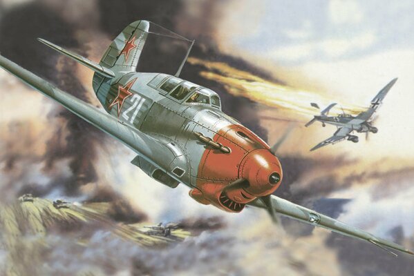 Aerial combat of Soviet aces and German nits