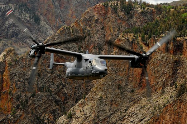 Belles montagnes . avion dans les montagnes