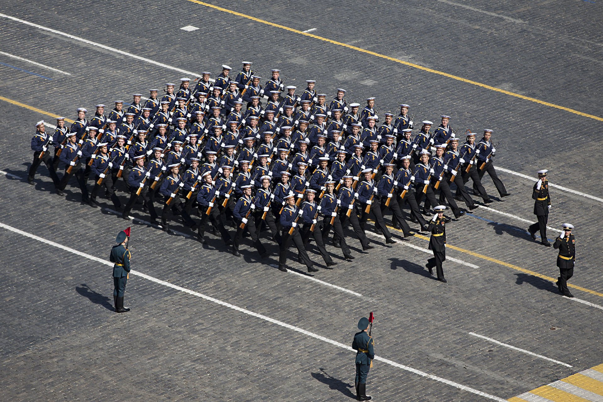 marins uniforme jour de la victoire vacances place rouge défilé marche