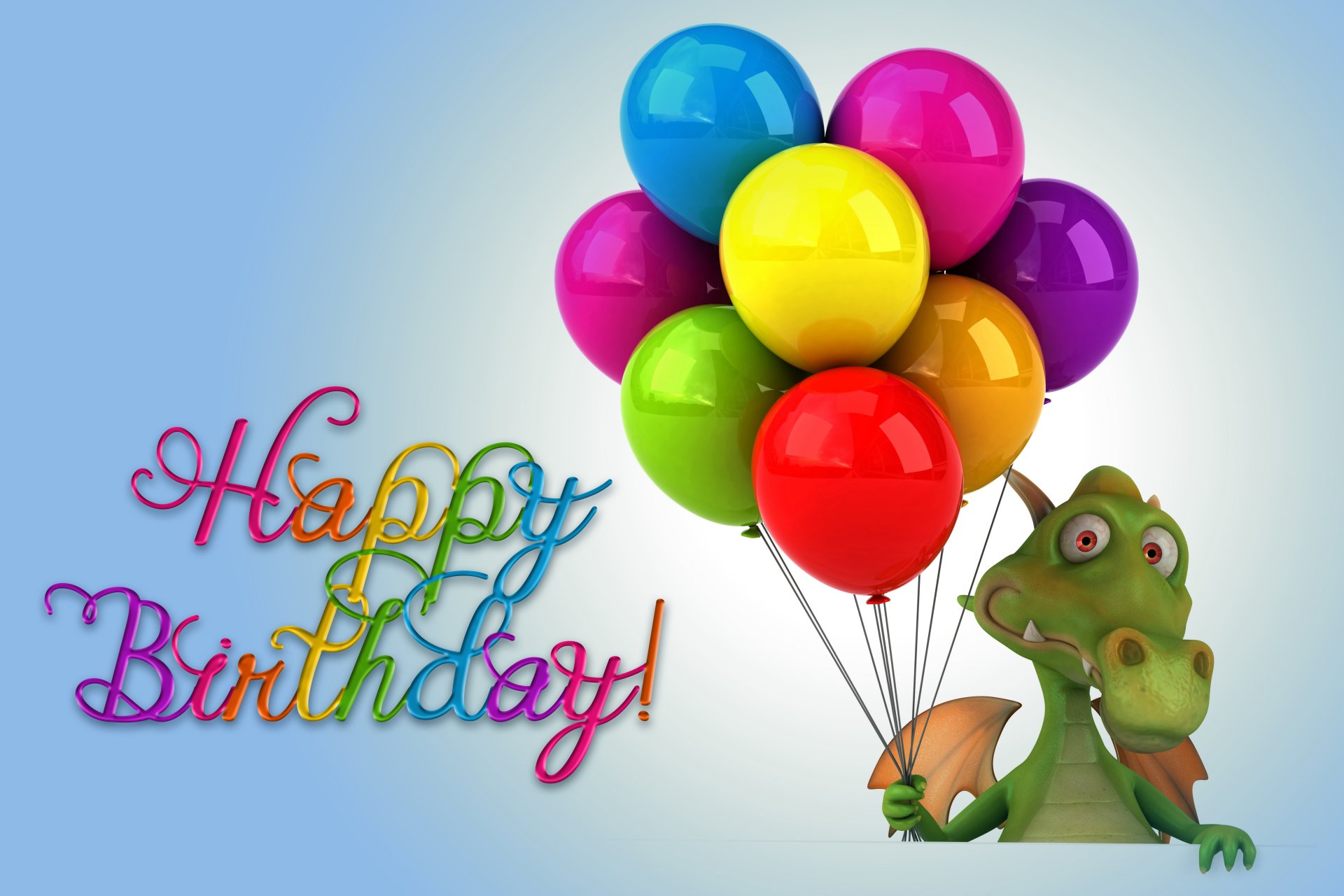 alles gute zum geburtstag luftballons drachen 3d bunt luftballons