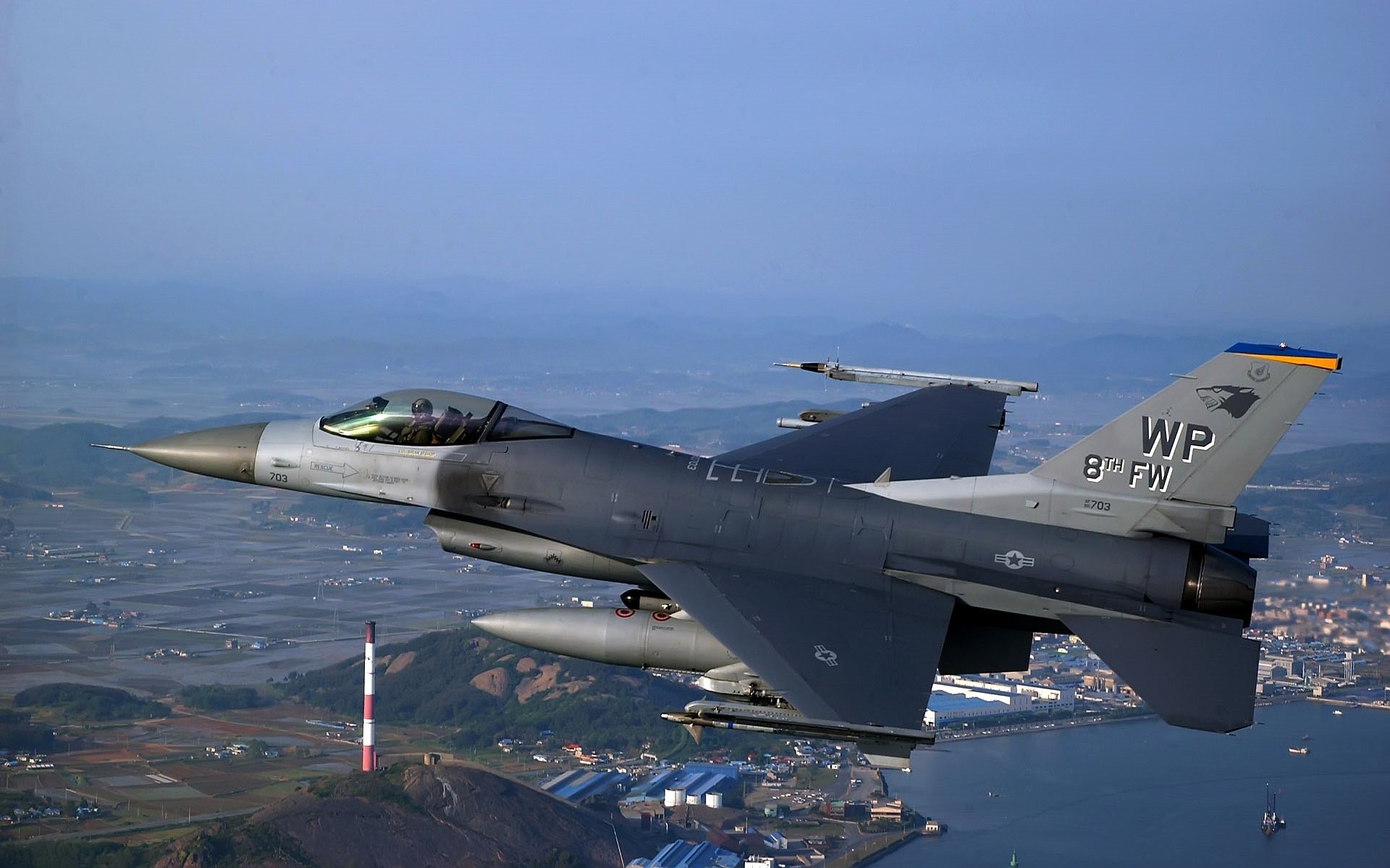 f-16 flug stadt