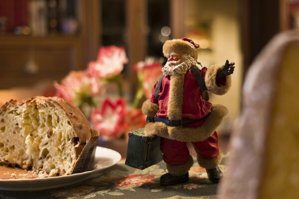 Santa Claus figurine on the table