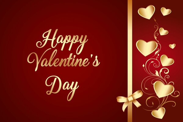 Happy Valentine s Day on a red background