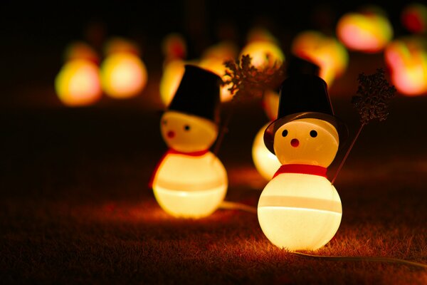 Festive snowmen for the new year