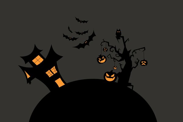 Casa di Halloween a tema con i pipistrelli