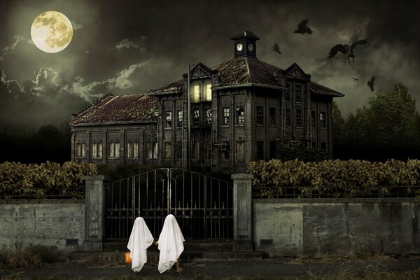 Ein mysteriöses und gruseliges Halloween-Haus