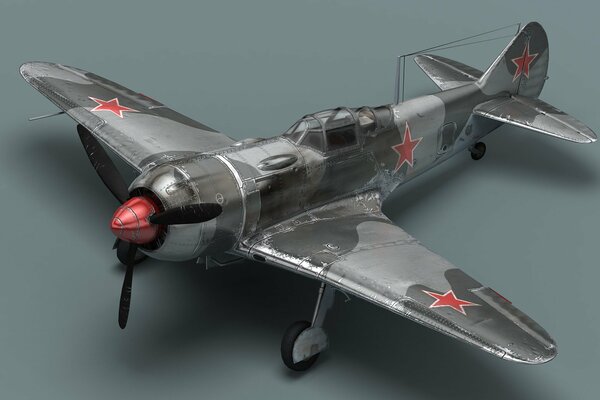 Model radzieckiego myśliwca la -7 ze śmigłem