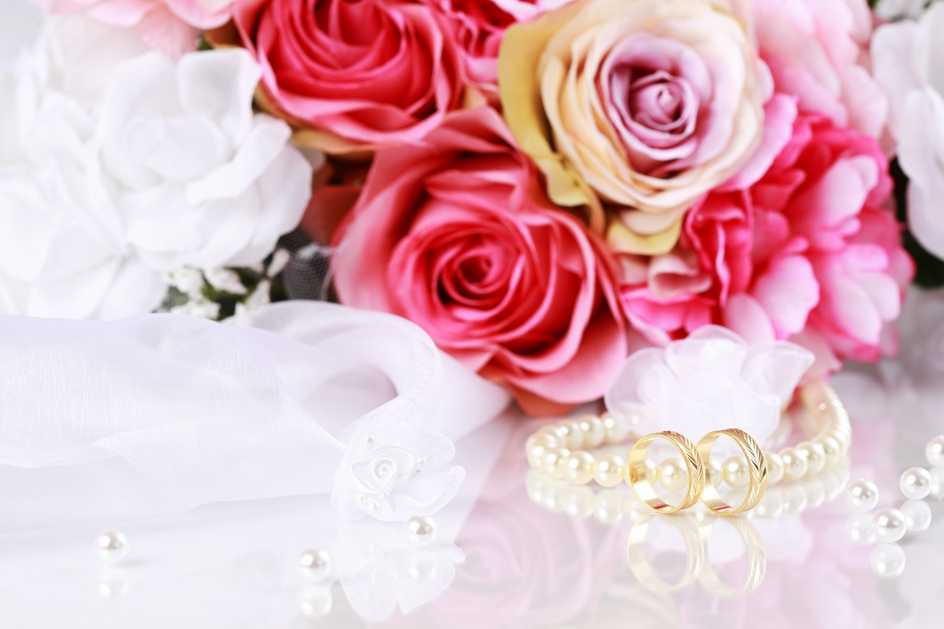 flower bouquet wedding rings beads flower