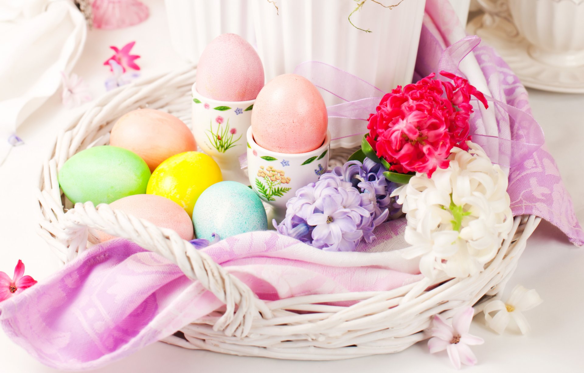 easter eggs flowers spring spring hyacinth