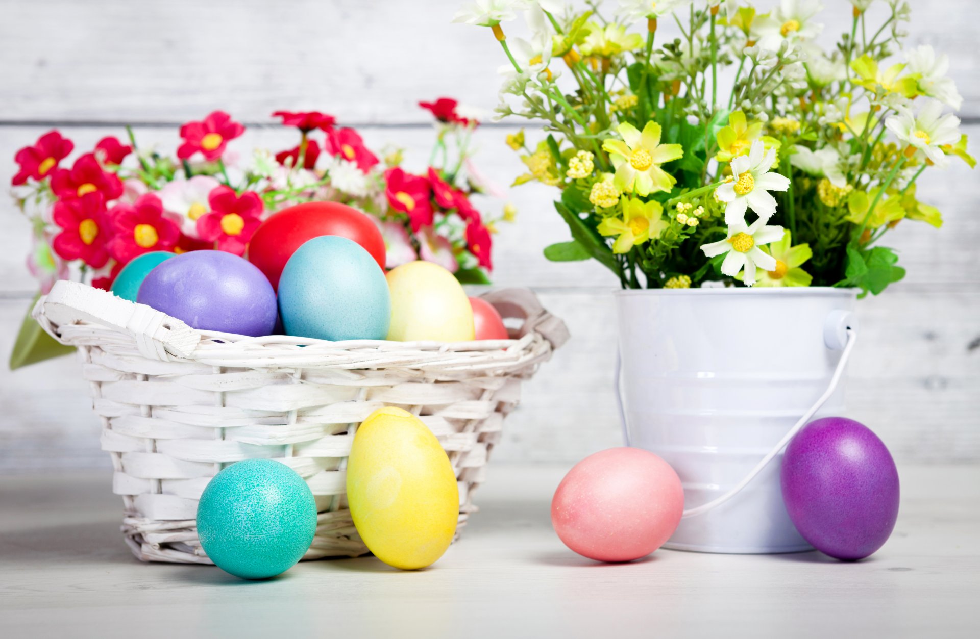 ostern eier blumen bunt