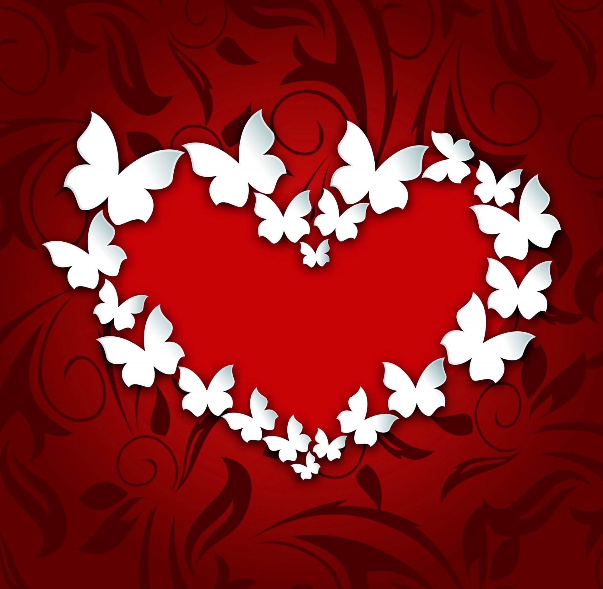 amour romantique coeur papillons