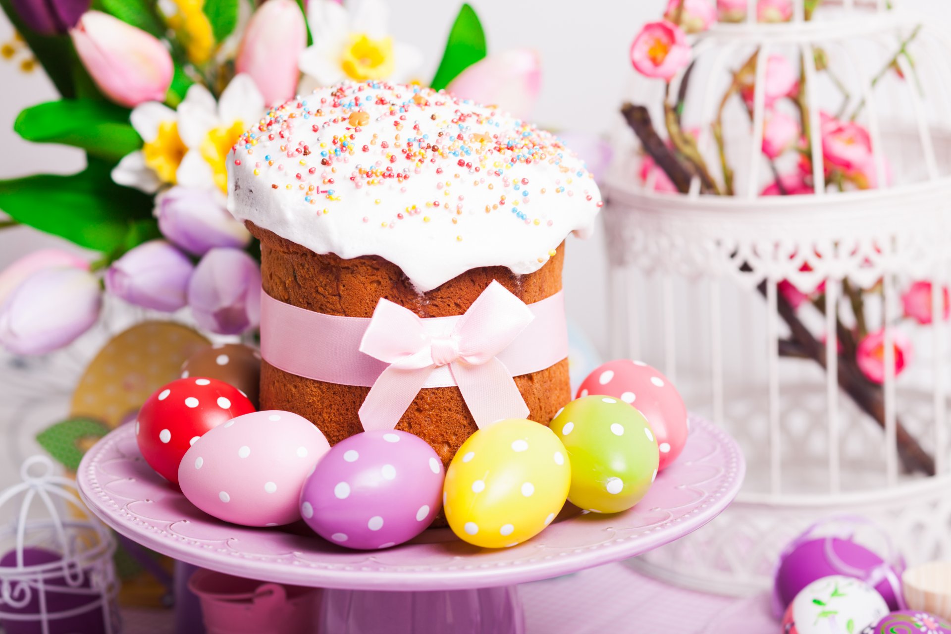 ostern kuchen eier tulpen frühling ruhe gesegnet kuchen glasur backen