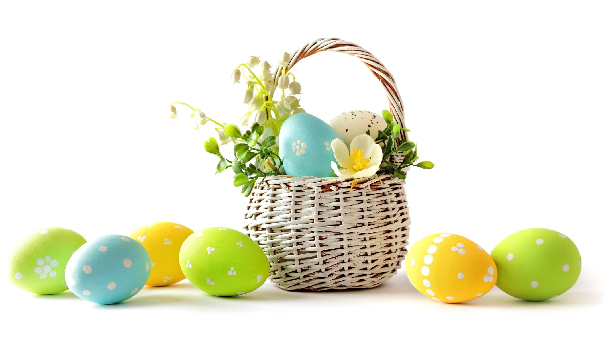 easter spring flower basket egg