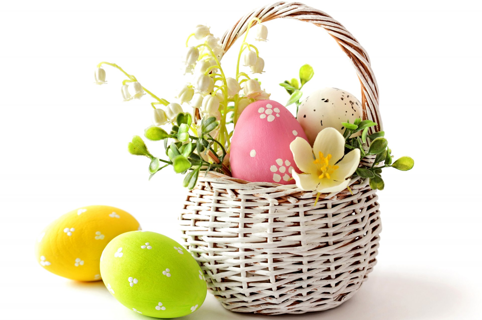 ostern frühling korb blume eier