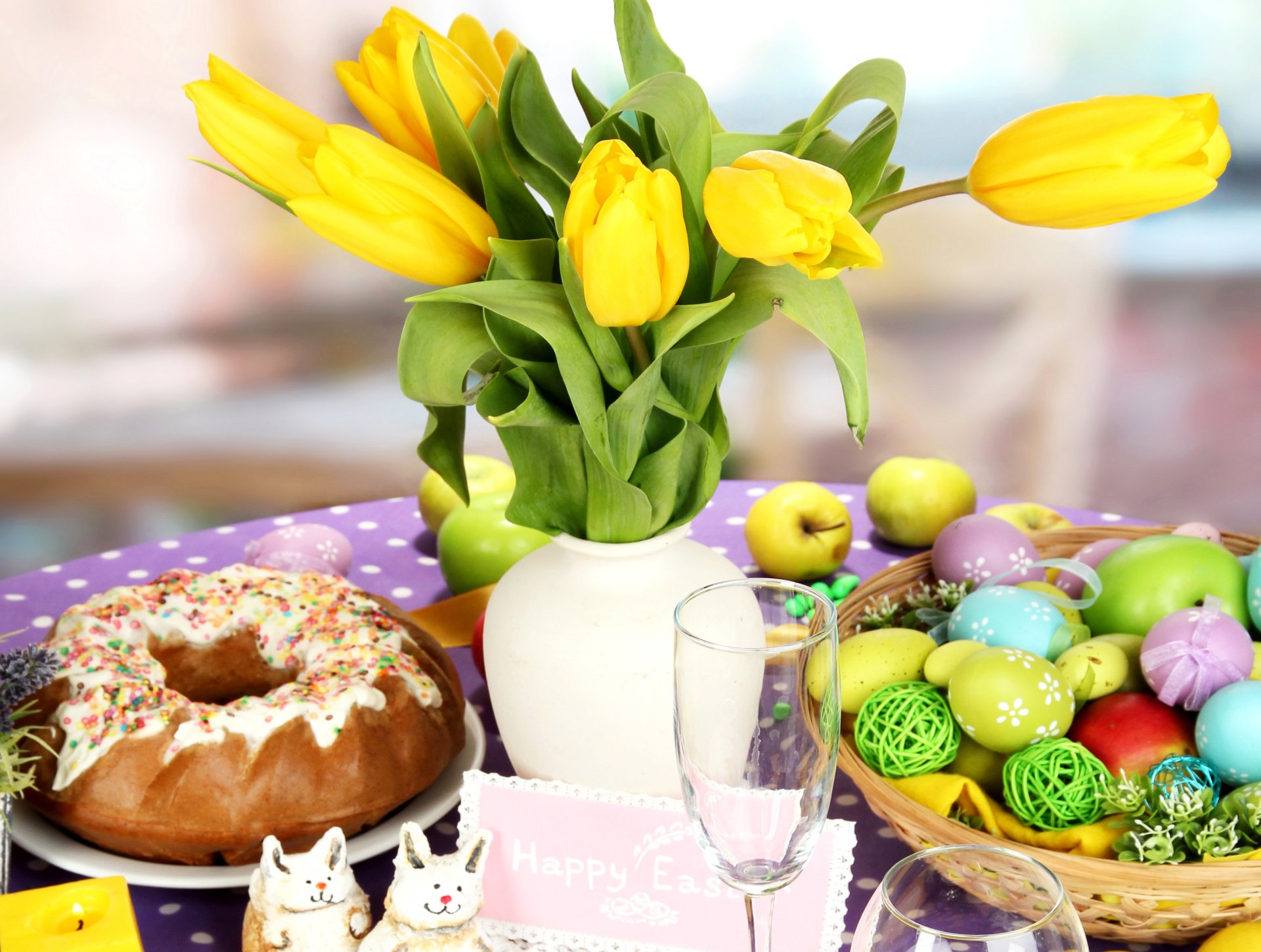 easter egg spring flowers tulips holiday flower baking cake