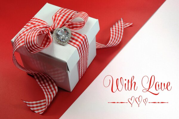 A romantic gift and a heart for a holiday