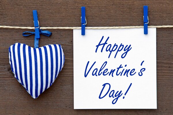 Happy Valentine s Day card heart and note